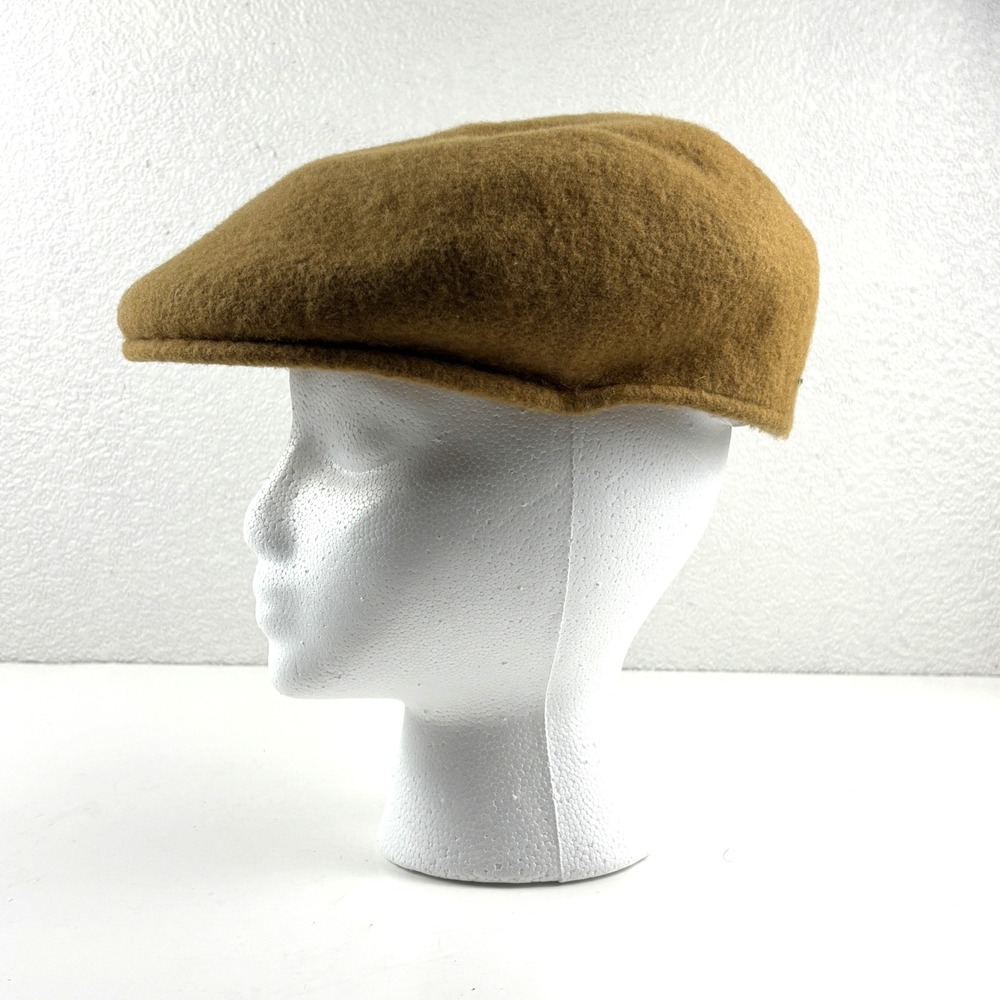 Vtg Haband Flat Cap Camel Mens Medium Brown 100% Wool Ivy Newsboy Hat 862 - Picture 2 of 7